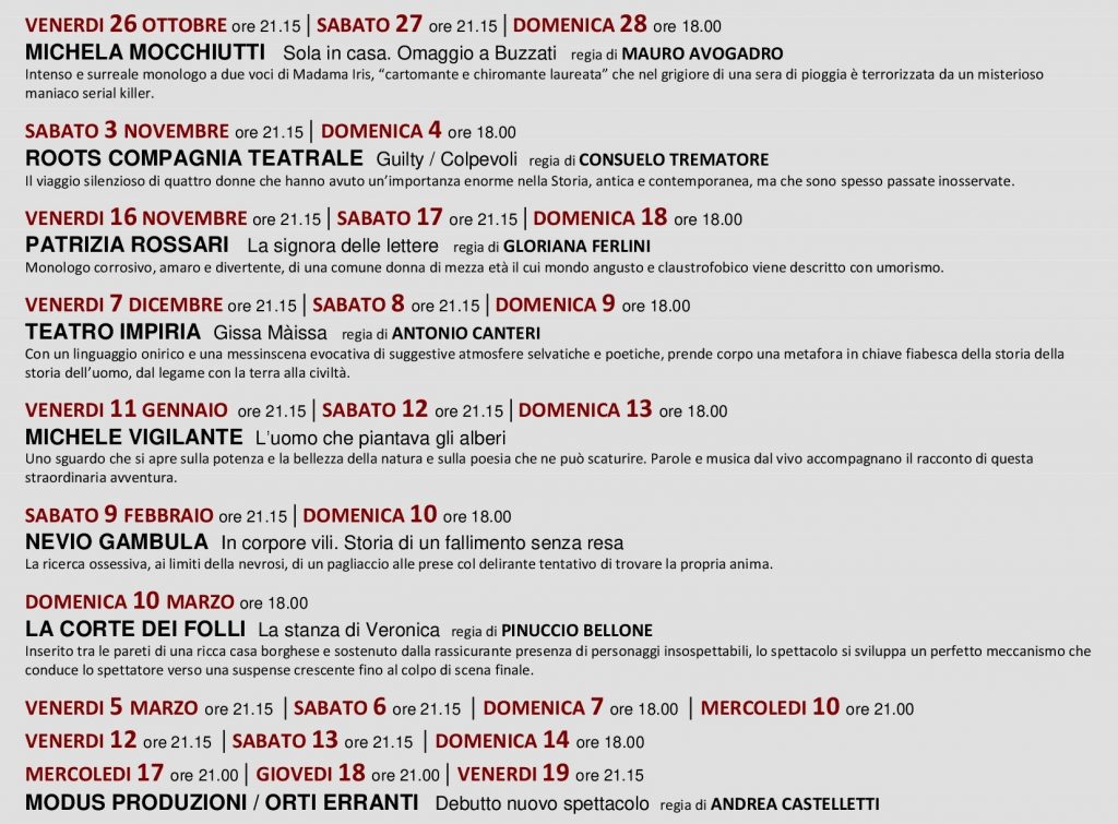 Teatro d'Altro 18-19 - Teatro Modus Verona - Castelletti